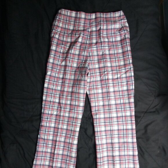 Vintage Levi's Sta-Prest Gals Plaid Polyester Pants Flared - Picture 7 of 8